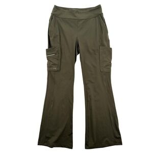 Barco One Scrub Pants Womens Small Petite Green Cargo Flare Leg Stretch Pockets